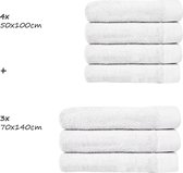 HOOMstyle Badgoedset Avenue Aanbieding 4x Handdoek 50x100cm & 3x Badlaken 70x140cm - Voordeelset - Wit