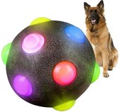 Nobleza Verlichte speelbal hond - Hondenbal met licht- Disco speelbal hond - Kleine bal hond - Hondenspeelgoed - Hondenspeeltje - Zwart
