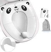 Ychee - Panda Toiletbril voor Kinderen - Opvouwbaar in opberg tasje - WC Bril Verkleinen - Zindelijkheidstraining - Wc Trainer - Handig voor onderweg - Reizen - Kleur: Wit