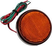 Reflector Rond + Led 12 volt - Oranje - Universeel Scooter / Motorfiets / Motorscooter