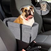 Hondenautostoel voor kleine honden, autostoel voor kleine huisdieren, consolestoel voor honden met stabiele veiligheidsgordel, afneembare en wasbare reistas voor honden en katten (grijs)