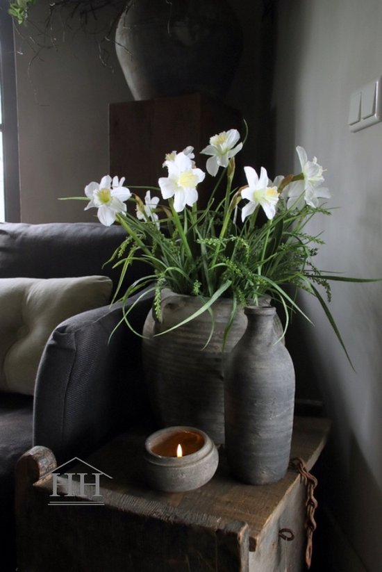 Kunstbloem narcis - wit - 57cm - nepbloemen - voorjaarsbloem - kunstbloemen