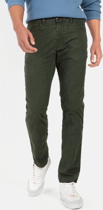 Camel active Regular Fit 5-pocket broek - Donker Groen