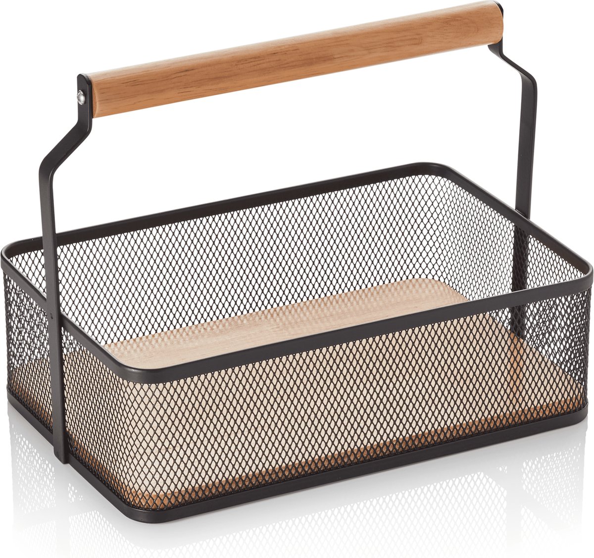 Broodmand, Opbergmand met draaggreep, 23,5 x 15,6 x 7,5 cm, zwert