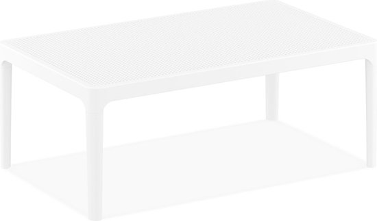 Alterego Table basse de jardin 'DOTY' design blanc - 100x60 cm