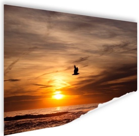 Zonsondergang - foto maritiem met prachtig uitzicht op zee - muur foto woonkamer - slaapkamer decoratie - huisdecoratie kunstprint - 60 x 40 cm - souvenirs from the sea