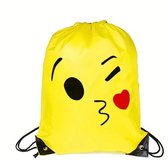 Emoji tas | Gezicht met knipoog en kus | Smiley tas | Ideaal als gymtas/ zwemtas/ sporttasje