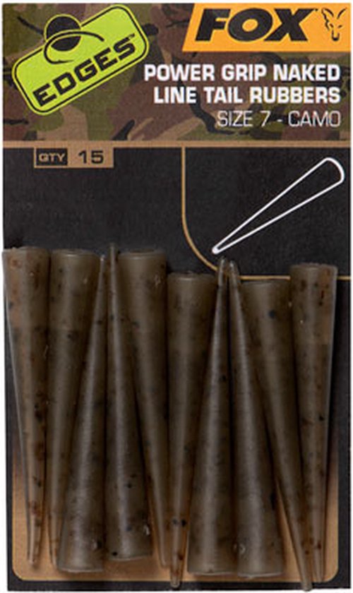Camo Power Grip Naked Line Tail Rubbers SZ 7 X10 Edges Fox van CAM — afbeelding 5