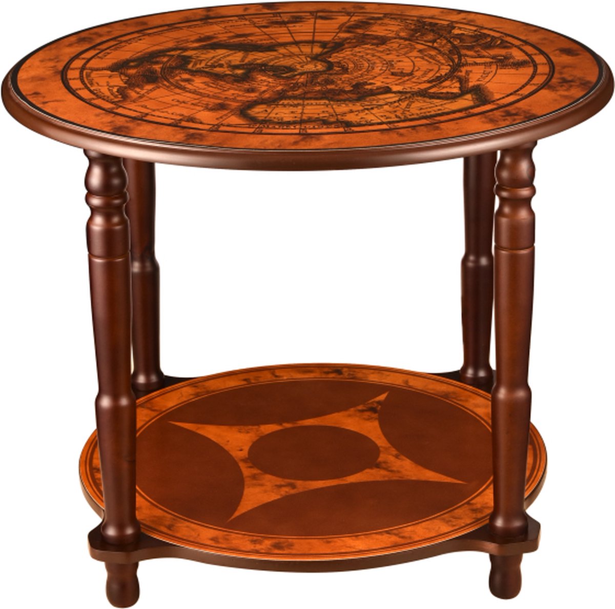 Brulo - Vintage bijzettafel - donkerbruin - diameter 60 cm - 48.5 cm hoog - banktafel -Atacama
