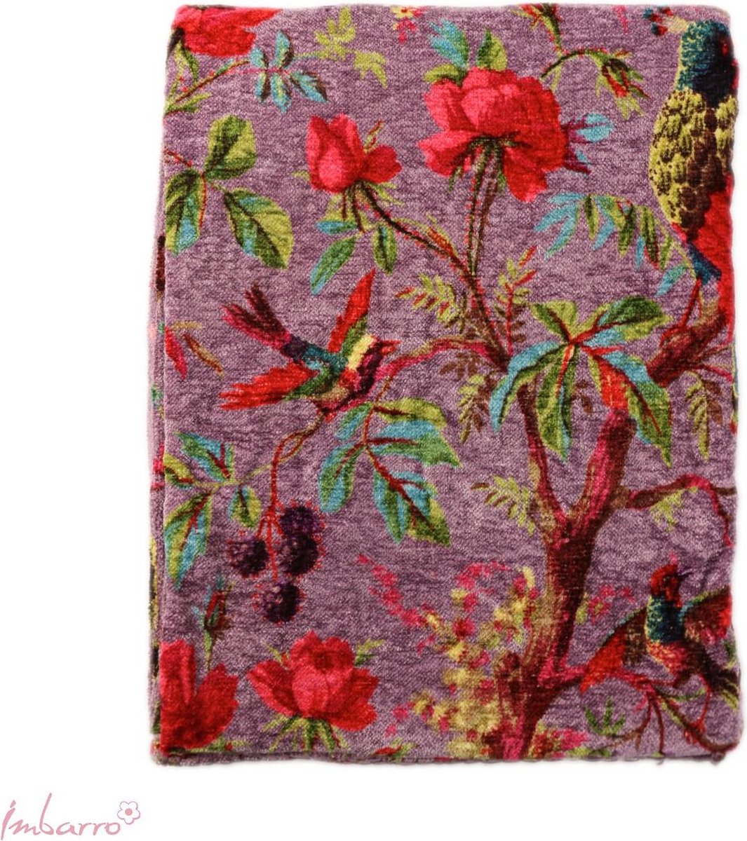 Imbarro - Plaid - Kleed - Deken - Throw - Paradise - Chinelle - Lila - 130x170cm