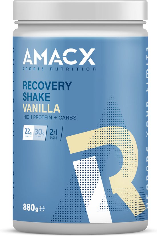 Foto: Amacx recovery shake whey protein vanilla 2 1 koolhydraatratio 880 gram