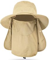Unisex Bucket Hat - Hoed met nekbescherming - Zon-, regen- en windbescherming voor wandelen-Khaki