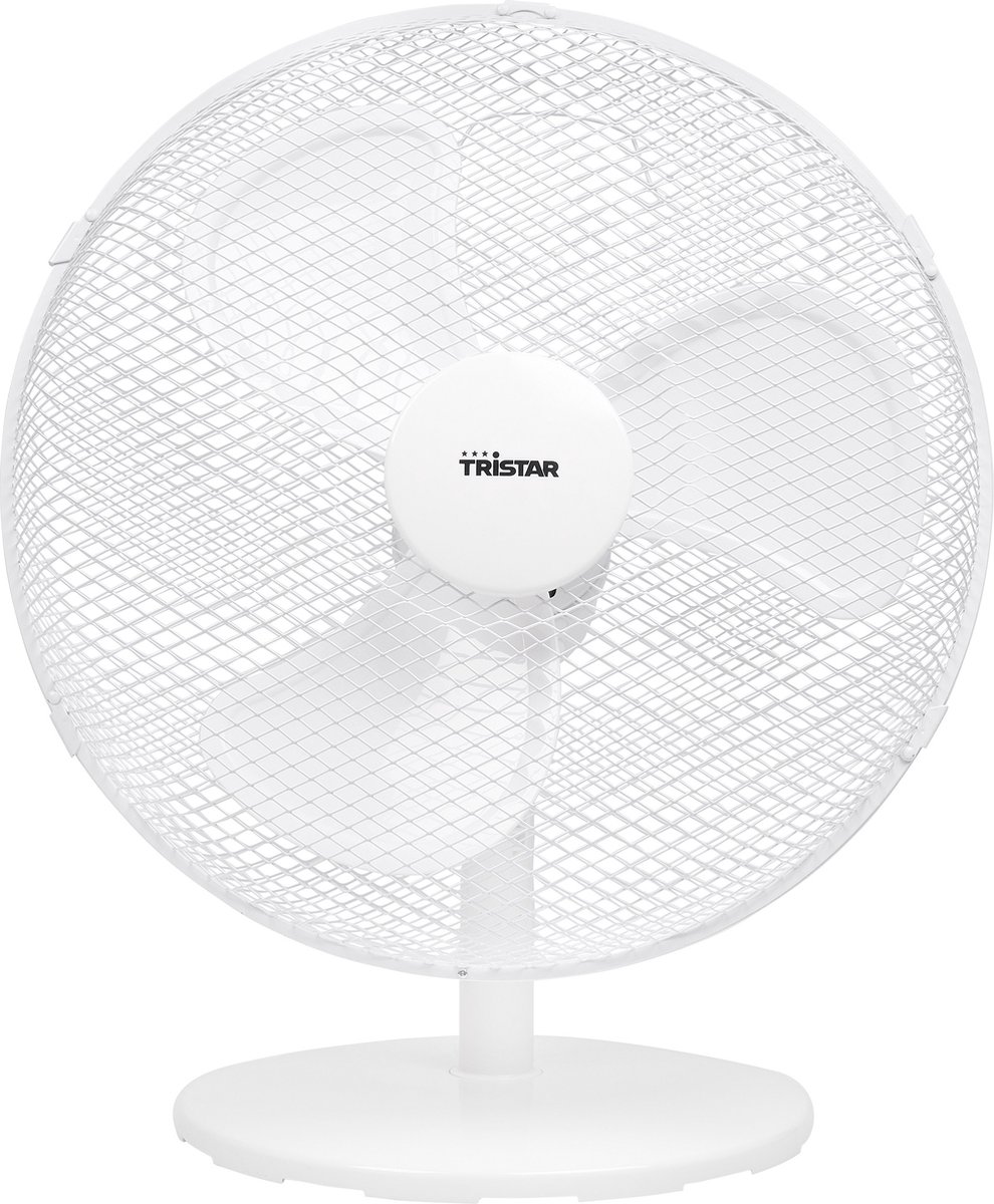 Tristar VE-5727 Tafelventilator - Diameter 40 cm - Drie verschillende luchtstroomsnelheden – Zwenkfunctie van 85 graden - Wit