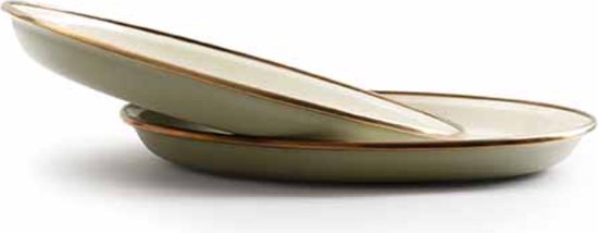 Barebones Enamel Plate/Bord, 20 cm - Olive - Set van 2 - Emaille borden olijfgroen — afbeelding 3