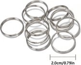 5 Stuks Gesplitste Sleutelhangers- Sleutelringen-key Ring - Voor Thuis Autosleutels Tas Hangende Accessoires- 20mm - RVS - kleur: Zilver