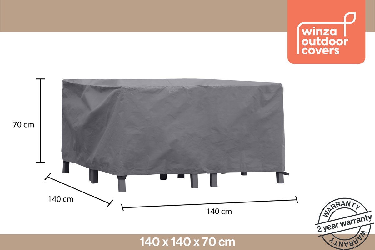 Winza Outdoor Covers Premium - beschermhoes loungesethoes - Afmeting : 140x140x70 cm - Tuinsethoes - Kleurecht - 2 jaar garantie Antraciet