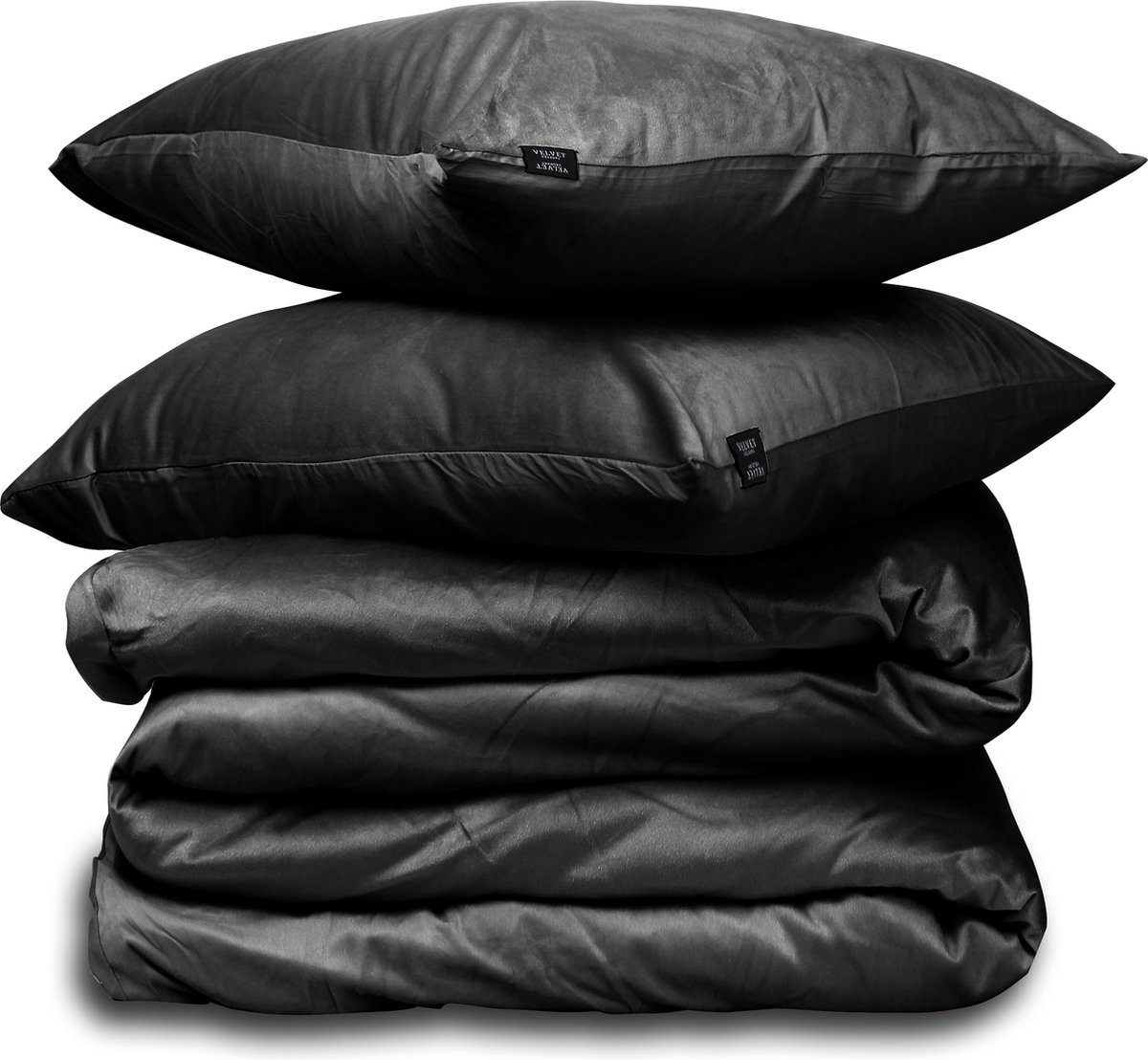 Dekbedovertrek Velvet Couture - Fluweel - Dekbedovertrek - 140x200/220 cm - Eenpersoons - Zwart - instopstrook - Fluweel Zacht - Afgewerkt met Drukknoopjes