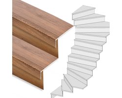 Traprenovatie set - 2 kwart draai - 13 treden SPC toplaag Bruin eiken incl. stootborden