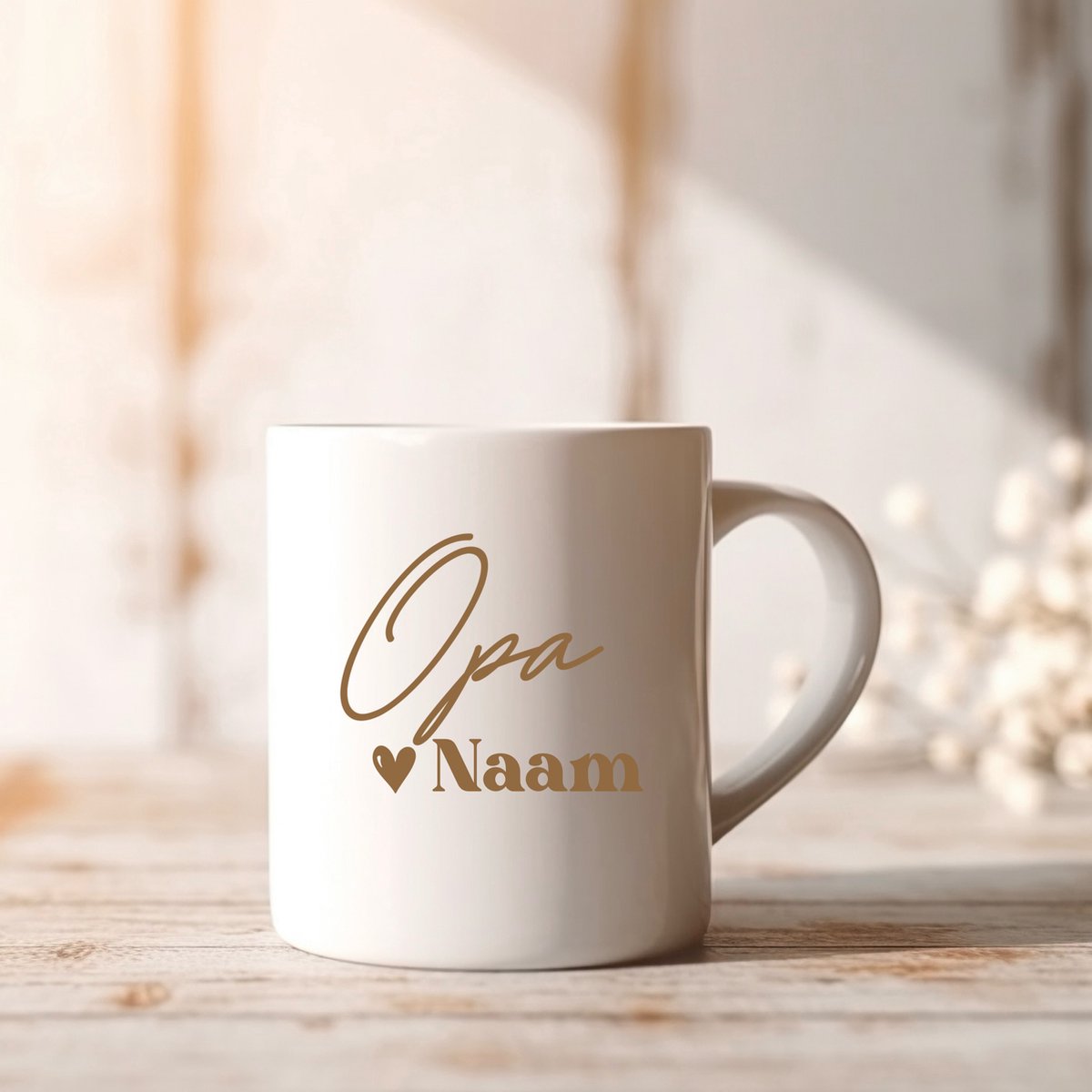 Mok Opa - Persoonlijk cadeau voor Opa met naam - graag gelijk de naam doorgeven na je bestelling - Leuke aankondiging van jullie zwangerschap