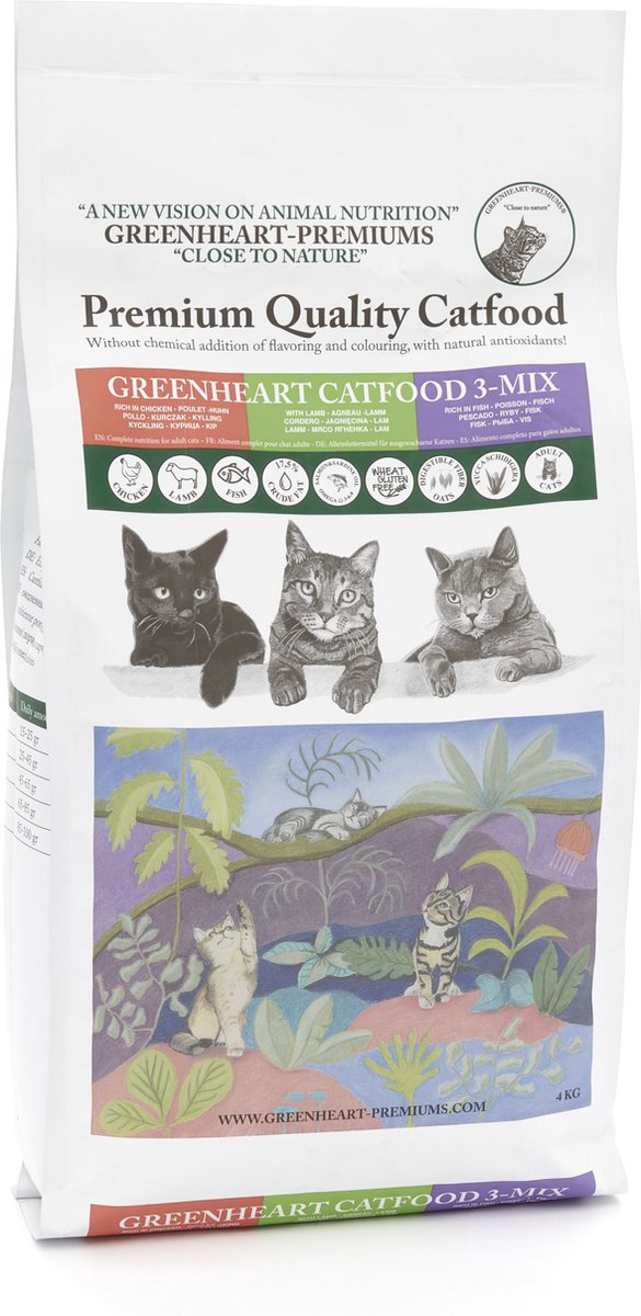 Greenheart-premiums kattenvoer 3 mix 500gr