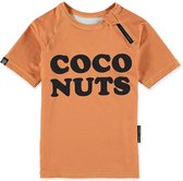 Beach & Bandits - UV-zwemshirt voor kinderen - UPF50+ - Korte mouw - Coco Nuts - Karamel - maat 128-134cm