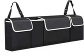 VoordeelVerkenner - Kofferbak Organizer Verstelbare - Ophangbaar en Opvouwbare - Auto Opbergtas - Kofferbak tas - Zwart - 90x12x25cm