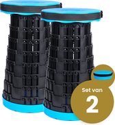 Tabouret pliable Alora extra fort bleu par 2 - tabouret télescopique - 250 kg - tabouret pliable - portable - chaise de camping - escabeau