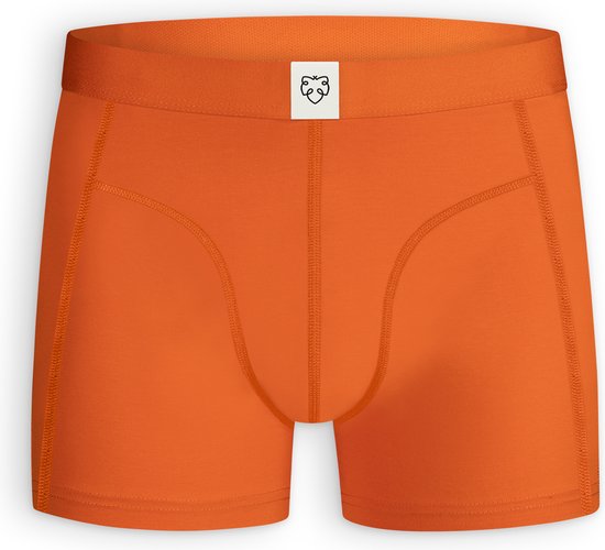 A-dam Orange Solid - Boxershort - Heren - Volwassenen - Vegan - Boxershorts - Onderbroek - Ondergoed - Katoen - Oranje - M