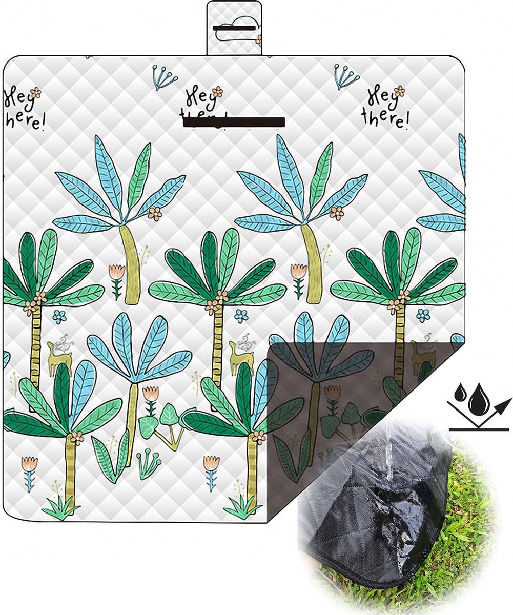 Lexorion Safari Mat - Picknickdeken - Picknickkleed Waterdicht 200x150 cm - Opvouwbaar en Zandbestendig Strandkleed - Perfect voor Picknick, Camping, Speeltuin en Stranduitjes - Comfortabel Buitenlaken met Draagtas