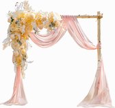 Bruiloft dwarsbehang vrije hand decoratie voor bruiloftsboog & trouwboog hemelbed gordijnen gordijn voor raamdecoratie van chiffon stof (roze)