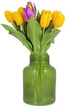 Floran Bloemenvaas - apotheker model - groen/transparant glas - H20 x D15 cm