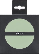 ZICZAC - Glasonderzetter TOGO - SET/12 - Kunstleder - dubbelzijdig, makkelijk schoon te maken, antislip - Rond - Dia 10 cm - Groen