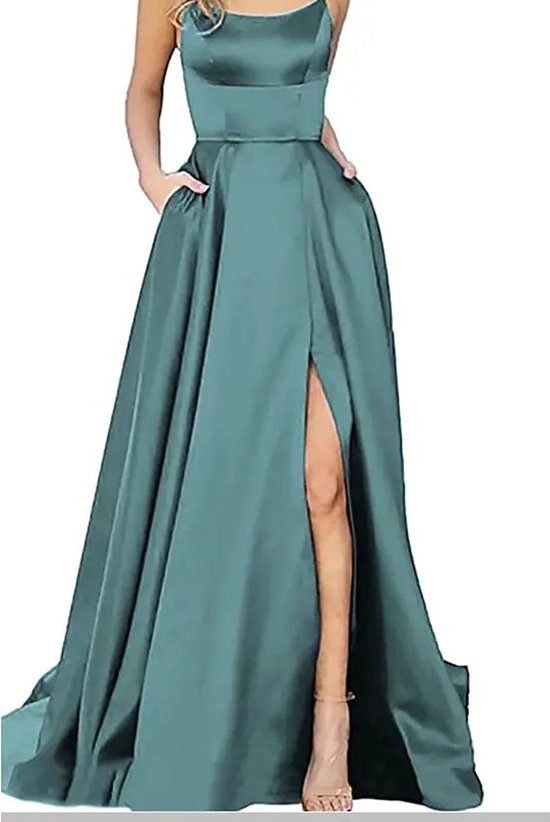 Slanke lange jurk, slanke off-the-shoulder modieuze avondjurk