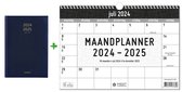 Brepols agenda 2024-2025 - 16 MAANDEN - Bretime LIMA - Dagoverzicht - Blauw + MGPcards - Maandplanner 2024-2025 - 18 Maanden