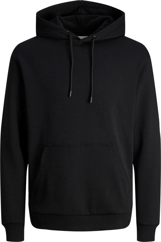 JACK & JONES Bradley sweat hood regular fit - heren hoodie katoenmengsel met capuchon - zwart - Maat: XS