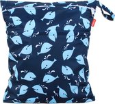 Luiertas natte tas voor onderweg, herbruikbare natte tassen voor babyluiers, vuile kleding en andere accessoires (groot, walvis)