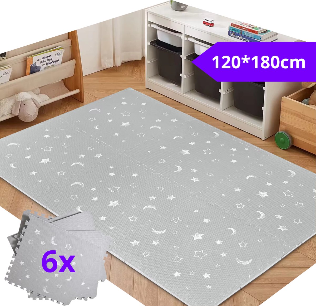 Montzys Speelmat met Sterren Speelkleed Baby Foam Speeltapijt Puzzelmat 180x120cm