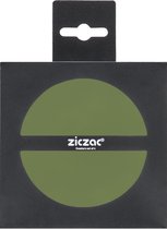 ZICZAC - Sous verre TOGO - SET/12 - Faux cuir - double face, facile à nettoyer, antidérapant - Rond - Diamètre 10 cm - Aneth