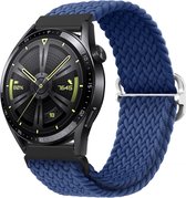 Bracelet en nylon extensible 20 mm - Bracelet de montre bleu royal adapté à Samsung Galaxy Watch 6 / 5 / Pro / 4 / 3 / Active 2 - Garmin Approach / Forerunner / Venu 2 Plus / SQ / Vivomove - Polar Ignite / Unite