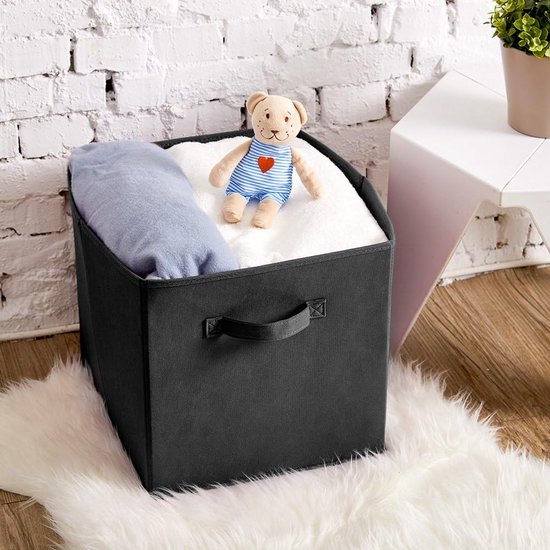 MATANA 6 Opvouwbare Kubus Opbergdozen voor Kleding, Speelgoed, Wasserij - Groot 33x33x37cm - Sterk & Duurzaam - Huis, Garderobe, Kinderkamer, Kantoororganisatie (Kaki