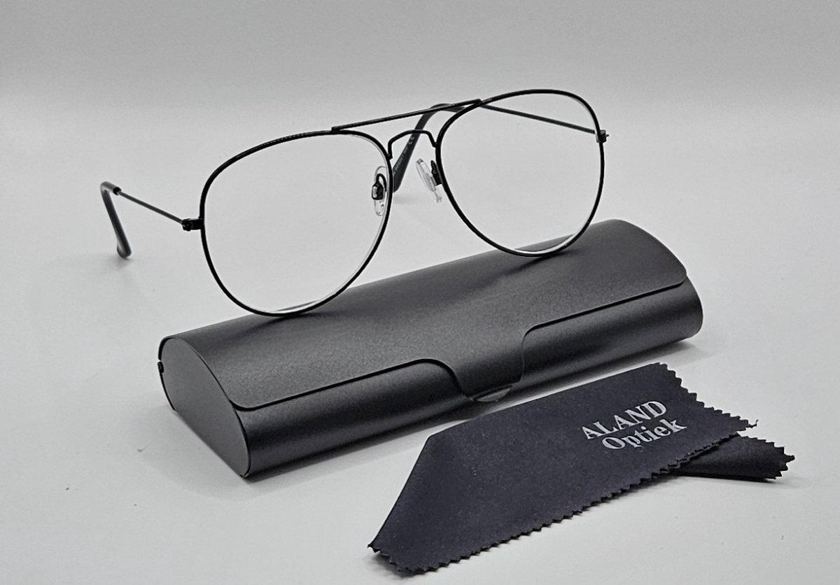 Piloten BRIL OP STERKTE +2,5 zwart / unisex leesbril / lichtgewicht mannen vrouwen leesbril +2.5 lichtgewicht comfortabele lenzen / zwarte kleur 012644 / leesbril / unisex reading glasses / Lunettes de Lecture / Aland optiek