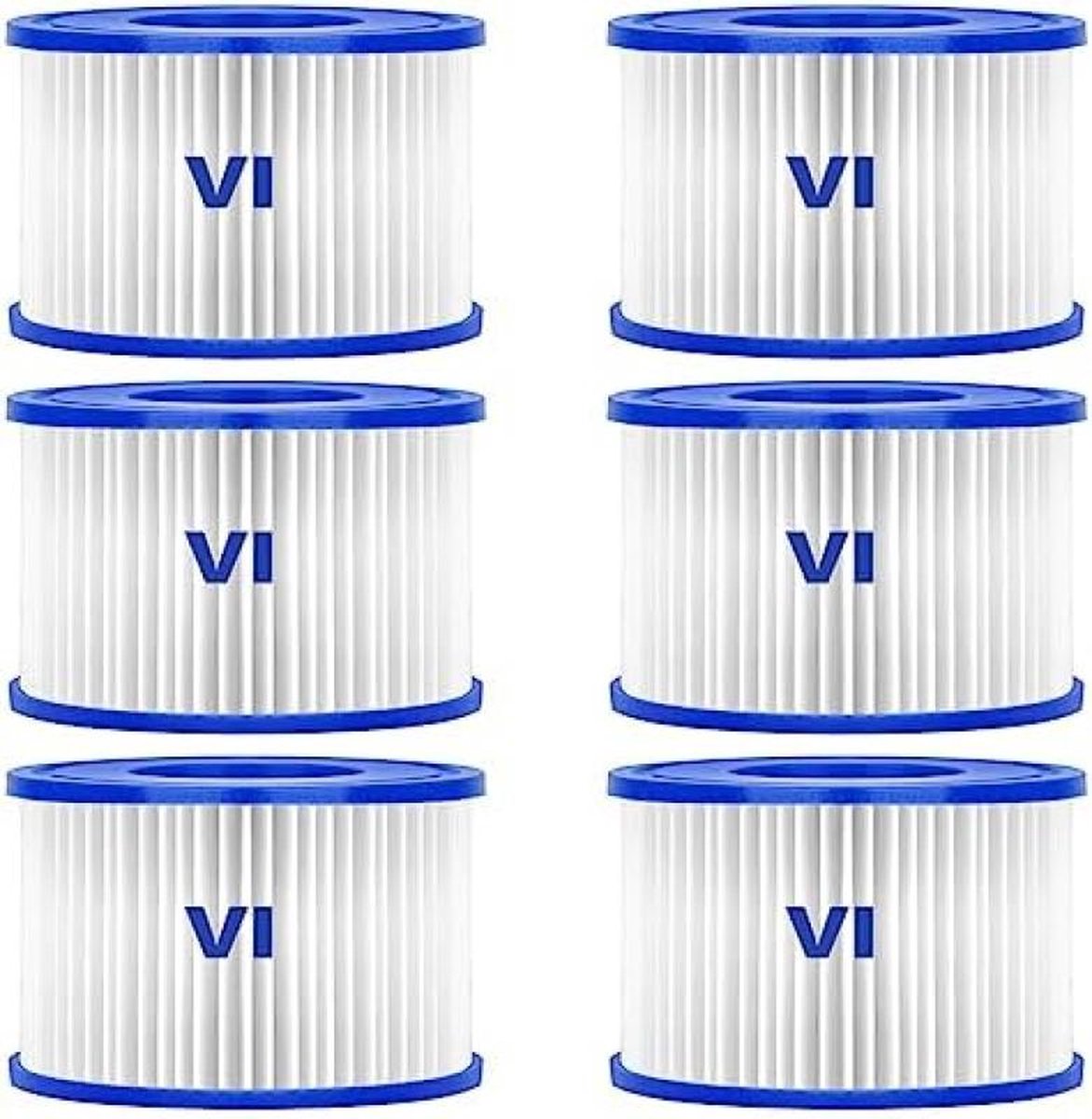 Pool Filter Cartridges VI Compatible with Bestway Miami, Monaco Lay-Z-Spa, Vegas, Palm Springs, Flowclear Pool Filter - Pack of 6