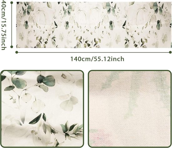 De Groen Home Bedrukt Velvet textiel Tafelloper - 45x260- Lichtgrijs
