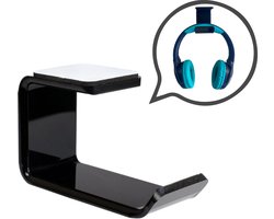 Stijlvolle Zwarte Headset Houder - Koptelefoon Wandhanger met Sterke Zelfklevende Stickers - Perfecte Gaming Accessoire - Wandhanger - Houder Bureau