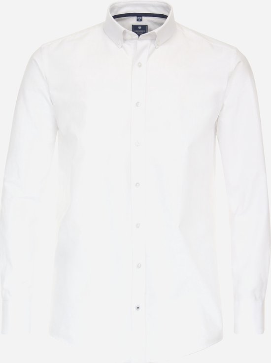 Redmond comfort fit overhemd - popeline - wit - Strijkvriendelijk - Boordmaat: 37/38