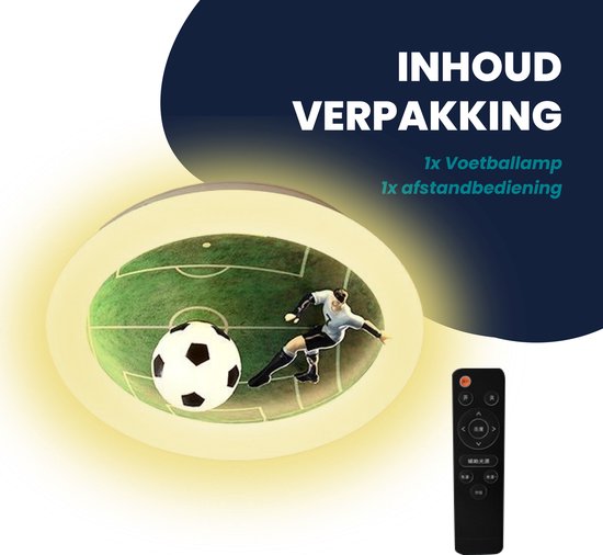 OTREN Led-plafondlamp voetbal dimbaar 3000 K-6000 K plafondlamp