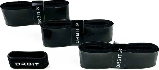 Orbit Padel Zwarte Overgrip – 3 stuks incl. rubberen ring