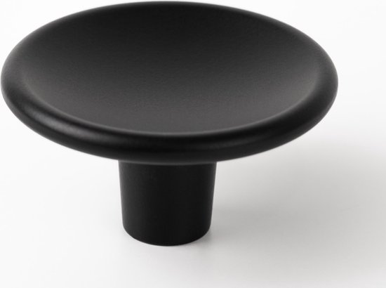 Ronde knop mat zwart 50 mm | Keukenknop | Meubelknop | Kastknop | Zwarte knop | Incl. montageschroef | H049