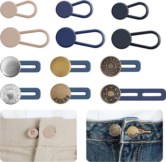 Foto: Botc knoopsgat verlenger 1 set van 12 stuks 15 17 mm broekverbreder jeans broek verbreder broekverbredende knoop