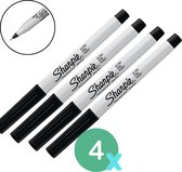 Sharpie pen - 4 stuks - Ultra fine point - Zwart - Permanent Marker - Markeerstift